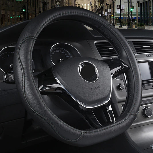 D-Type Leather Steering Wheel Cover for Nissan X-Trail, Qashqai, Rogue, March, Serena, Micra, Kicks, Altima, Teana (2017–2024)