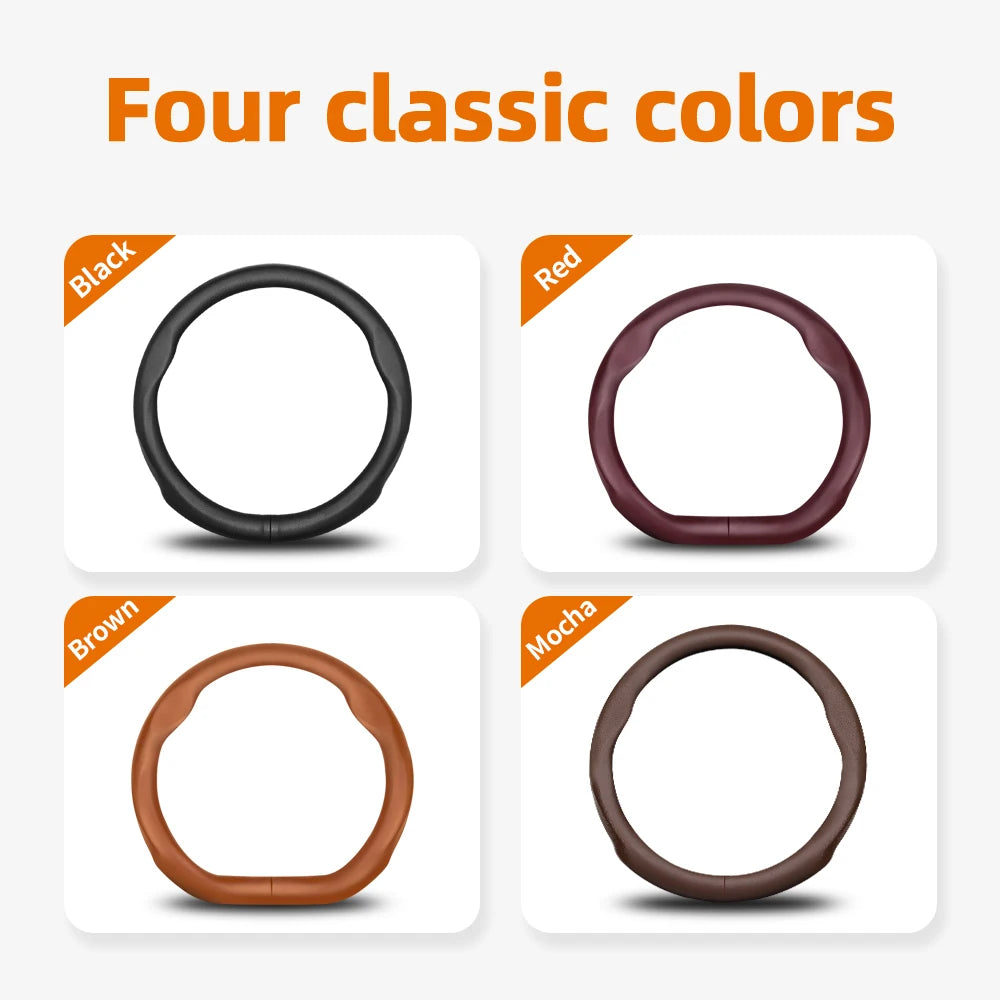Ultra-Thin Breathable Leather Steering Wheel Cover for Tesla Model 3, Model Y, Model X, Model S (2024) – Comfortable & Stylish Grip