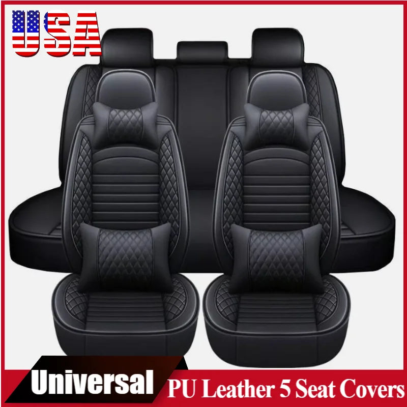 Universal 5-Seat Car Seat Covers – Full Set Front & Rear Cushions, Anti-Scratch Protection for Sedan, SUV, Pickup Truck