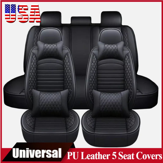 Universal 5-Seat Car Seat Covers – Full Set Front & Rear Cushions, Anti-Scratch Protection for Sedan, SUV, Pickup Truck